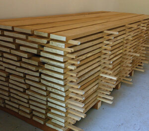 lumber air drying in a room